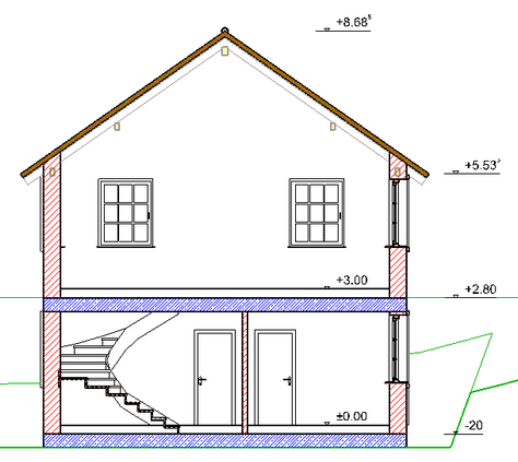 Schnittfenster mit Vermassung